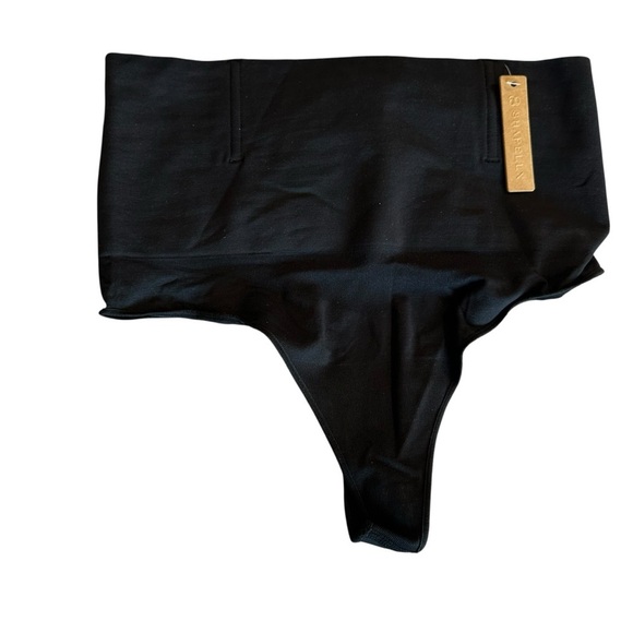 Black Women's High-Waisted Thong Panties - Picture 1 of 4